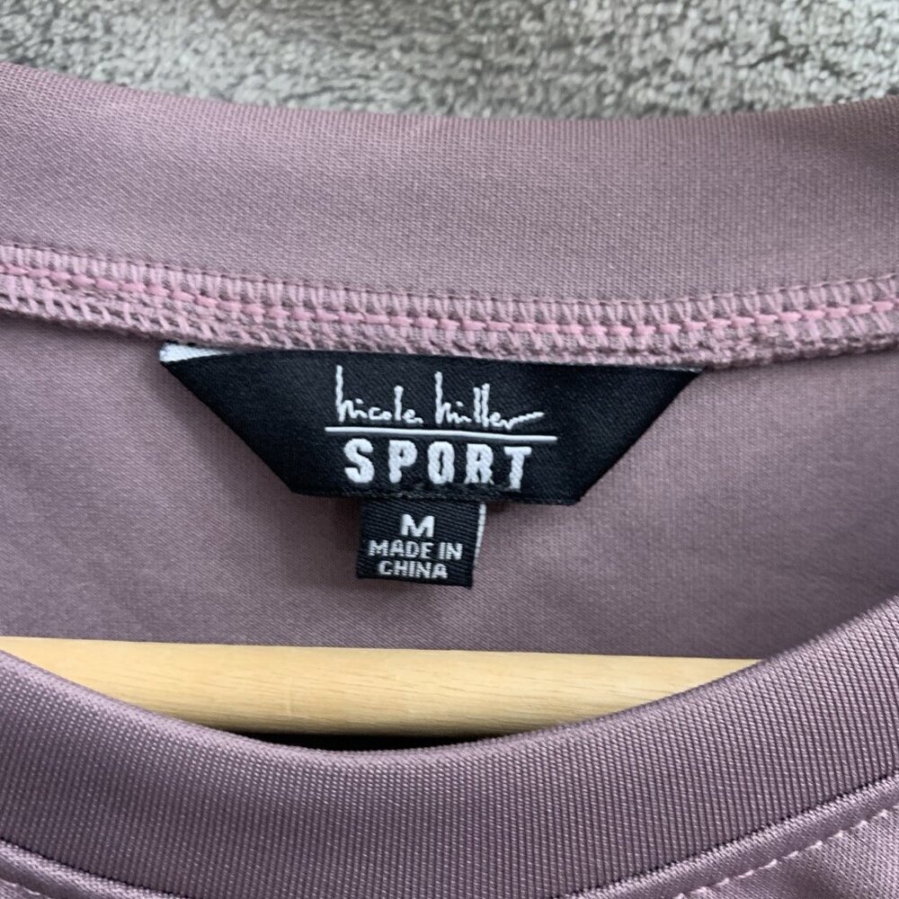 Nicole Miller Sport Sweatshirt Womens Medium Purple Long Sleeve Crewneck Top - Picture 7 of 11